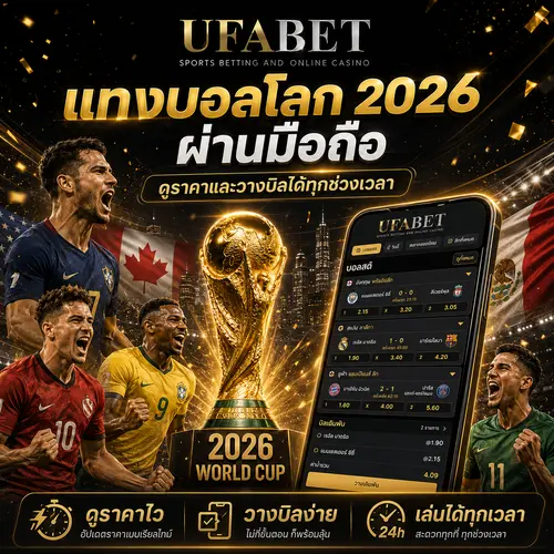 แทงบอลโลก 2026 ผ่านมือถือ ดูราคาและวางบิลได้ทุกช่วงเวลา